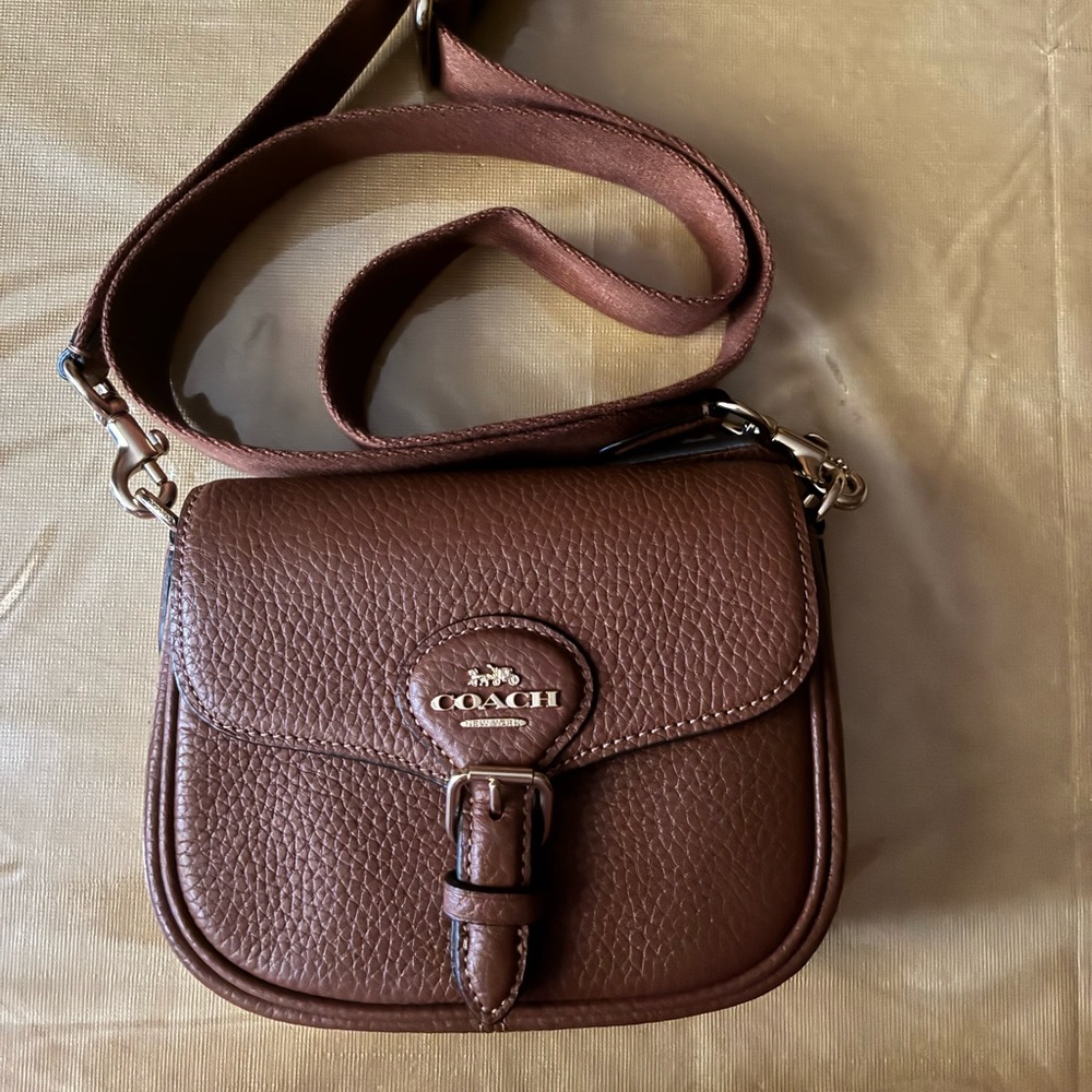 Coach Brown Pebbled Leather Crossbody